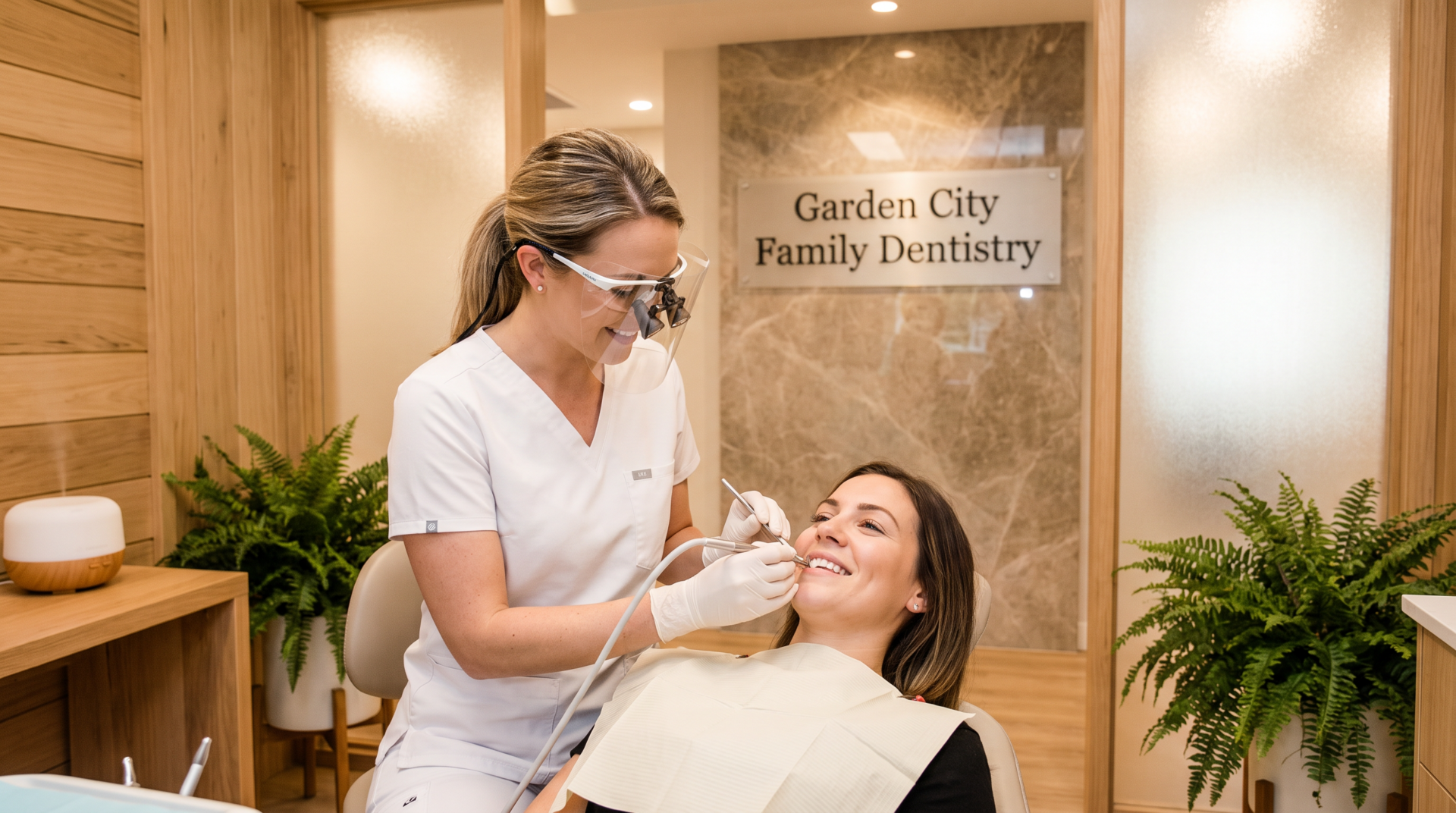Professional dental cleaning and exam at Garden City Family Dentistry